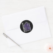 Paars voor militaire kindermaand ronde sticker (Envelop)