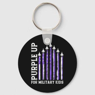 Paars voor militaire kindermaand sleutelhanger