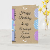 paars voor verjaardag van beste vriend kaart (Gele Bloem)