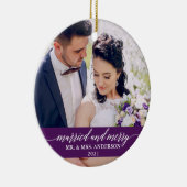 Paars voor weduwschap en pretparterij keramisch ornament (Rechts)