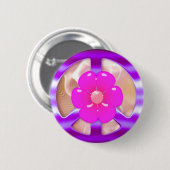 Paars vredesbord Ronde Button 5,7 Cm (Voorkant /achterkant)