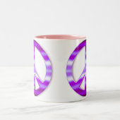  Paars vredesbord Tweekleurige Koffiemok (Center)