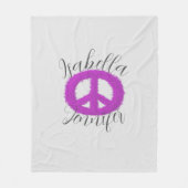 Paars vredesgebaar  fleece deken (Voorkant)