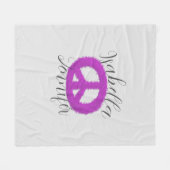 Paars vredesgebaar  fleece deken (Voorkant (Horizontaal))