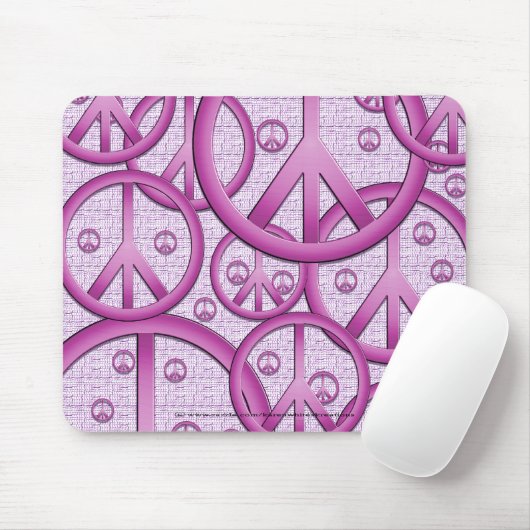 Paars vredesgebaar Mousepad Muismat (Met muis)