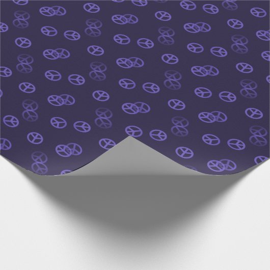 Paars vredesgebarentaal cadeaupapier (Hoek)