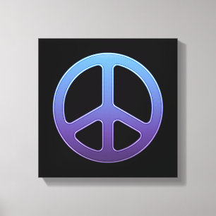 Paars vredesteken canvas afdruk