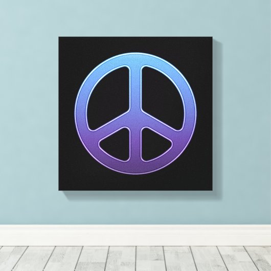 Paars vredesteken canvas afdruk (Insitu (Houten vloer))