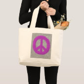 Paars vredesteken grote tote bag (Voorkant (product))