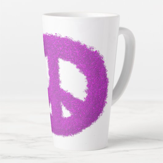 Paars vredesteken latte mok (Rechterhoek)