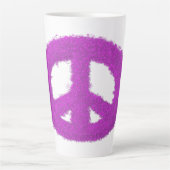 Paars vredesteken latte mok (Voorkant)