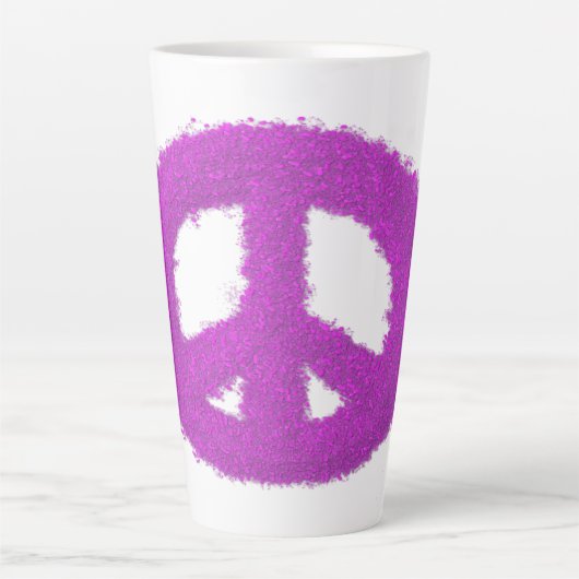 Paars vredesteken latte mok (Voorkant)