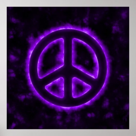 Paars vredesteken poster (Voorkant)