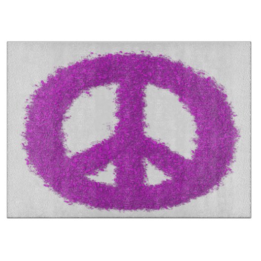 Paars vredesteken snijplank (Voorkant)
