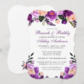 Paars Vrijgezellenfeest Brunch Invite B Kaart (Voorkant / Achterkant)