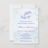 Paars Vrijgezellenfeest dolfijn uitnodigen Kaart (Voorkant)