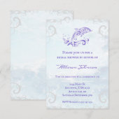 Paars Vrijgezellenfeest dolfijn uitnodigen Kaart (Voorkant / Achterkant)