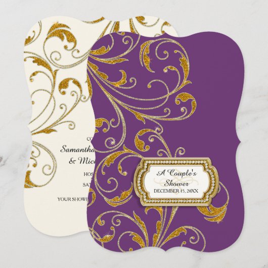 Paar's Vrijgezellenfeest Glam Old Hollywood Regenc Kaart (Voorkant / Achterkant)