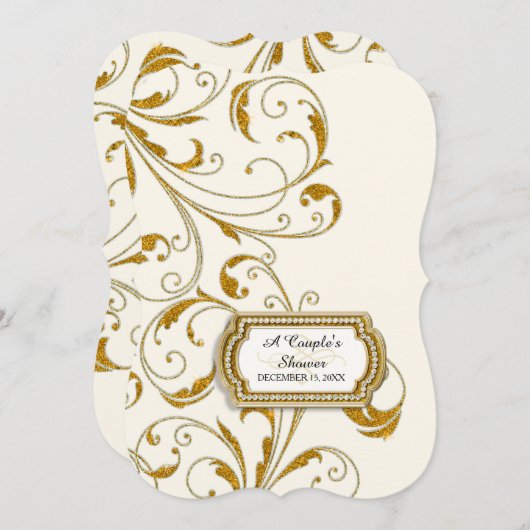 Paar's Vrijgezellenfeest Glam Old Hollywood Regenc Kaart (Voorkant / Achterkant)