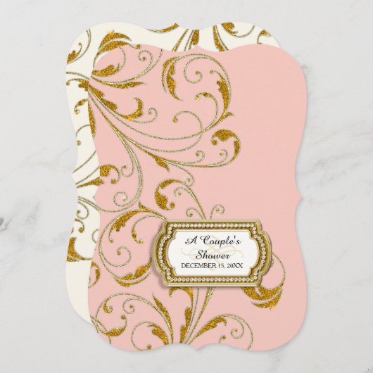 Paar's Vrijgezellenfeest Glam Old Hollywood Regenc Kaart (Voorkant / Achterkant)