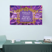 Paars | Vrijgezellenfeest "Gold Floral Mardi Gras" Spandoek (Beurs)