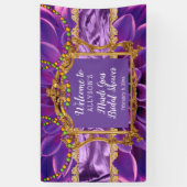 Paars | Vrijgezellenfeest "Gold Floral Mardi Gras" Spandoek (Verticaal)