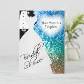 Paar's Vrijgezellenfeest in een Elegant Beach Glit Kaart (Staand voorkant)