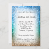 Paar's Vrijgezellenfeest in een Elegant Beach Glit Kaart (Achterkant)