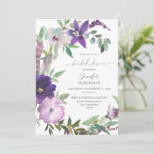 Paars- Vrijgezellenfeest lavender & Violet Floral Kaart (Staand voorkant)
