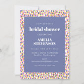 Paars Vrijgezellenfeest met Abstract puntenpatroon Kaart (Voorkant)