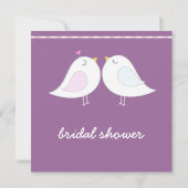 Paars Vrijgezellenfeest met Cute Tortelduifjes Kaart (Achterkant)