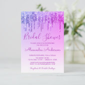 Paars Vrijgezellenfeest met strooisel Kaart (Staand voorkant)