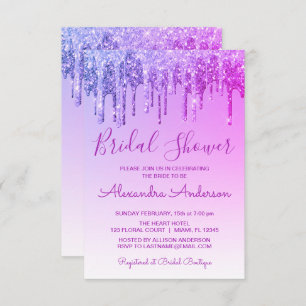 Paars Vrijgezellenfeest met strooisel Kaart