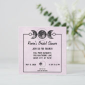 Paars Vrijgezellenfeest Rozen Gothic Wicca Kaart (Staand voorkant)