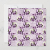 Paars Vrijgezellenfeest Rozen Gothic Wicca Kaart (Achterkant)