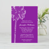 Paars Vrijgezellenfeest van de moderne palmboom Kaart (Staand voorkant)