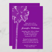 Paars Vrijgezellenfeest van de moderne palmboom Kaart (Voorkant / Achterkant)