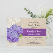  Paars Vrijgezellenfeest van Laced Burlap Kaart (Staand voorkant)