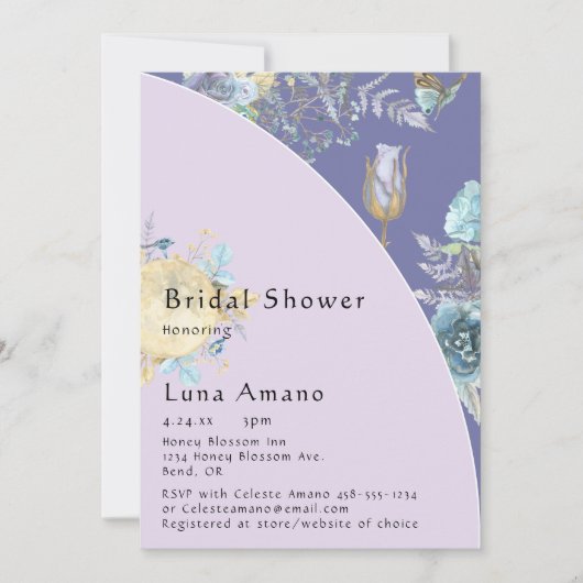 Paars Vrijgezellenfeest van Whimsical Moon Kaart (Voorkant)