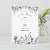 Paars Vrijgezellenfeest van wilde bloemen Kaart (Staand voorkant)