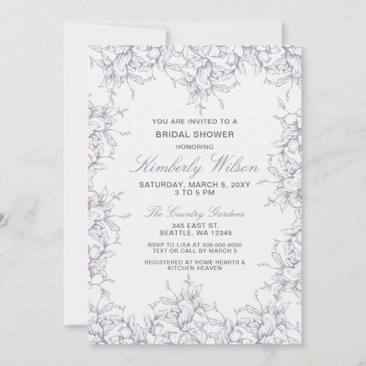 Paars  Vrijgezellenfeest voor het lenteverbinden v Kaart (Voorkant)