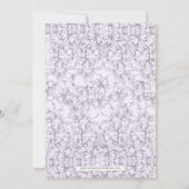 Paars  Vrijgezellenfeest voor het lenteverbinden v Kaart (Achterkant)