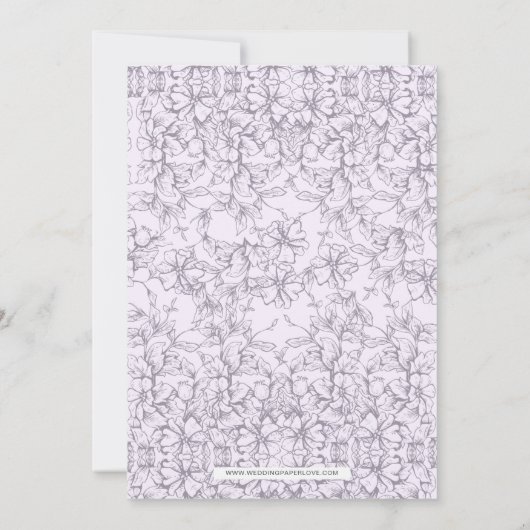 Paars  Vrijgezellenfeest voor het lenteverbinden v Kaart (Achterkant)