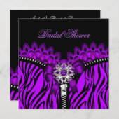 Paars Vrijgezellenfeest zwarte lakset Kaart (Voorkant / Achterkant)