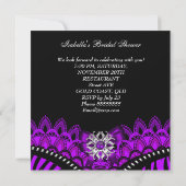 Paars Vrijgezellenfeest zwarte lakset Kaart (Achterkant)