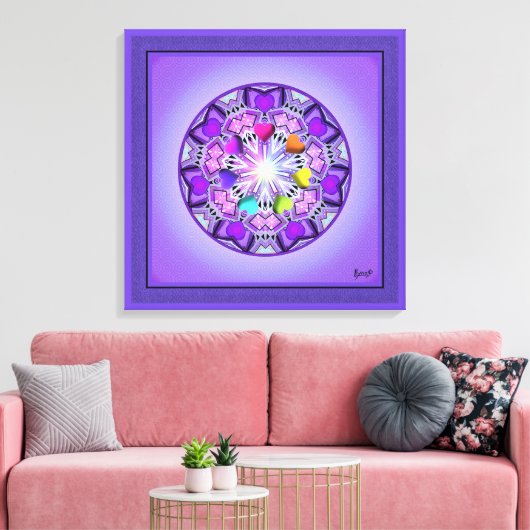 Paars W2 Canvas Afdruk (Insitu (Woonkamer))