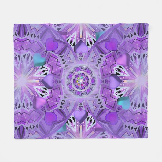 Paars W2 Fleece Deken (Voorkant (Horizontaal))