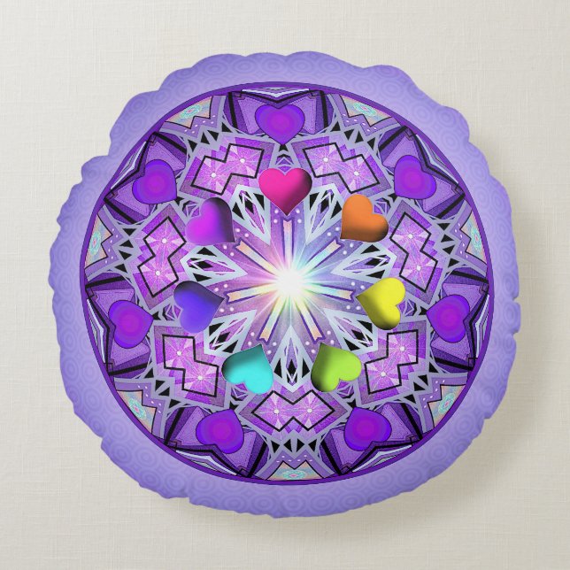 Paars W2 Rond Kussen (Voorkant)