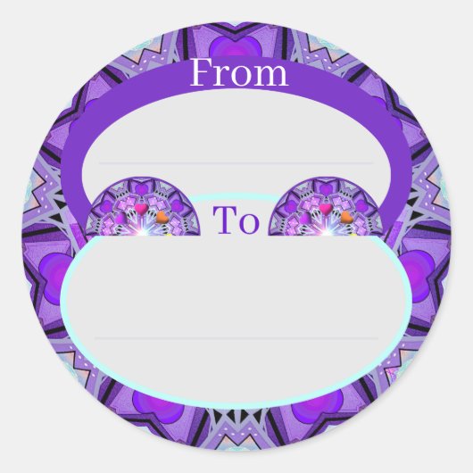 Paars W2 Ronde Sticker (Voorkant)