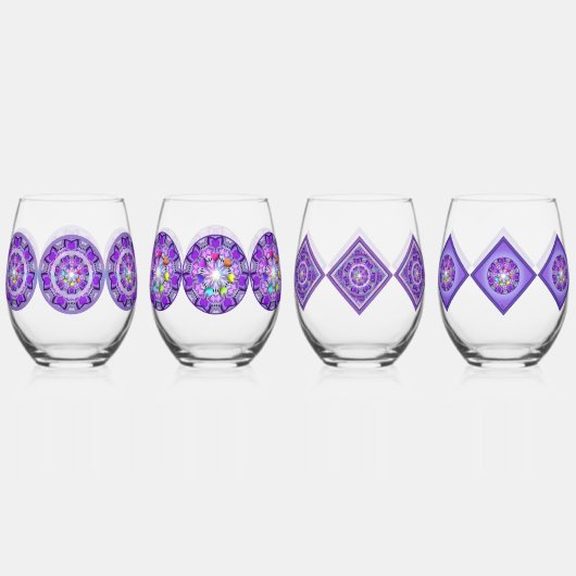 Paars W2 Wijnglas Zonder Voet (Voorkant)